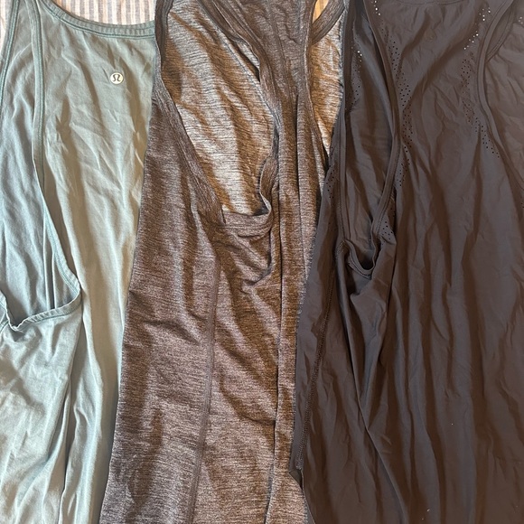 Lululemon BUNDLE (3) Tank Tops in Gray, Blue and Black - Picture 1 of 11